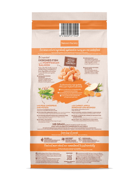 Pienso para gatos NATURE'S VARIETY Selected Salmón Noruego sin cereales - Gabo y Gordo E Shop