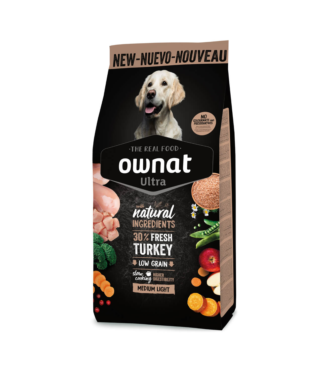 OWNAT Ultra Medium Light Low Grain | Pienso bajo en calorías y cereales para perros adultos.  Gabo&Gordo Pet Shop en Las Palmas de Gran Canaria tienda para mascotas, perros, gatos, conejos, tortugas, animales