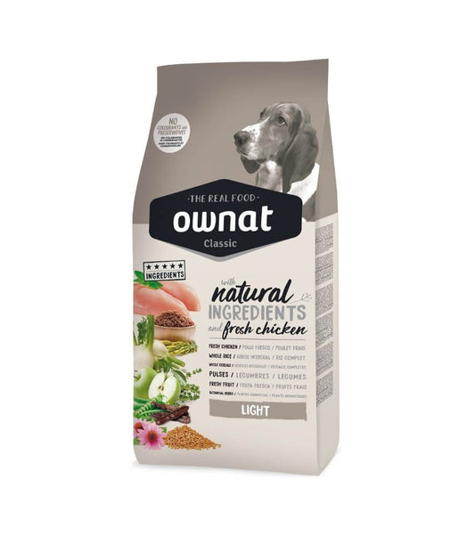 Pienso OWNAT Classic Light Dog para perros con sobrepeso en Gran Canaria