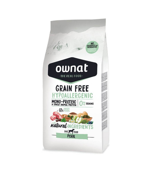 OWNAT Grain Free Hypoallergenic Pork – Pienso sin cereales con cerdo para perros sensibles y alérgicos