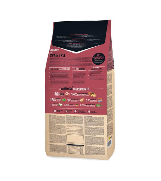 OWNAT Just Grain Free Duck – pienso sin cereales con pato fresco para perros adultos