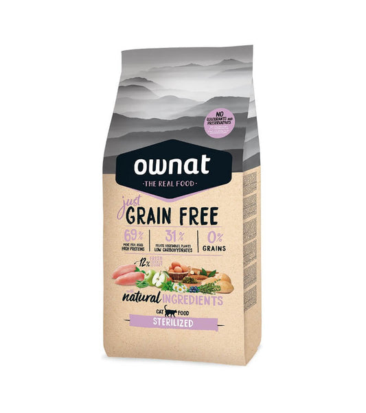 OWNAT Just Grain Free Sterilized – pienso natural sin cereales para gatos esterilizados