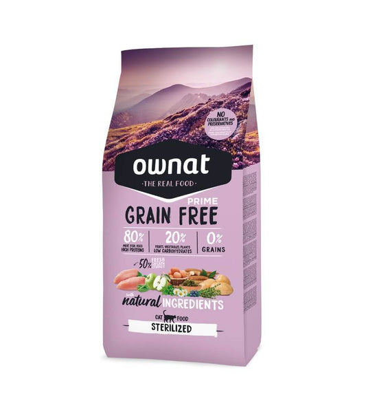 Ownat Prime Sterilized pienso natural sin cereales con pollo para gatos esterilizados