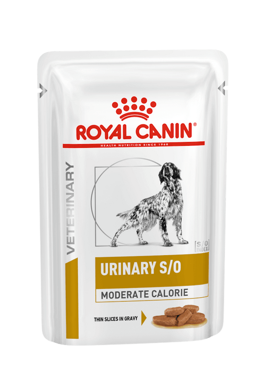 ROYAL CANIN Urinary S/O Moderate Calorie Salsa | Pack de sobres de 12 x 100 g para perros