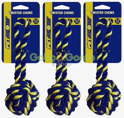 Juguete PetSport Bola Trenzada de Algodón resistente para perros