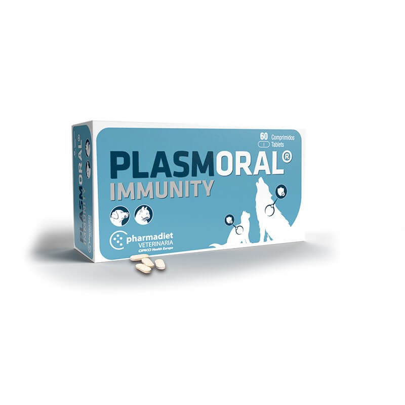 Plasmoral Immunity suplemento inmunológico para perros y gatos 60 comprimidos refuerzo defensas veterinario
