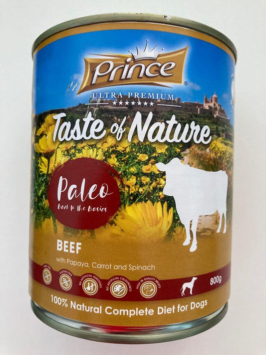 PRINCE Beef comida húmeda para perros con ternera, papaya y espinacas 800 g