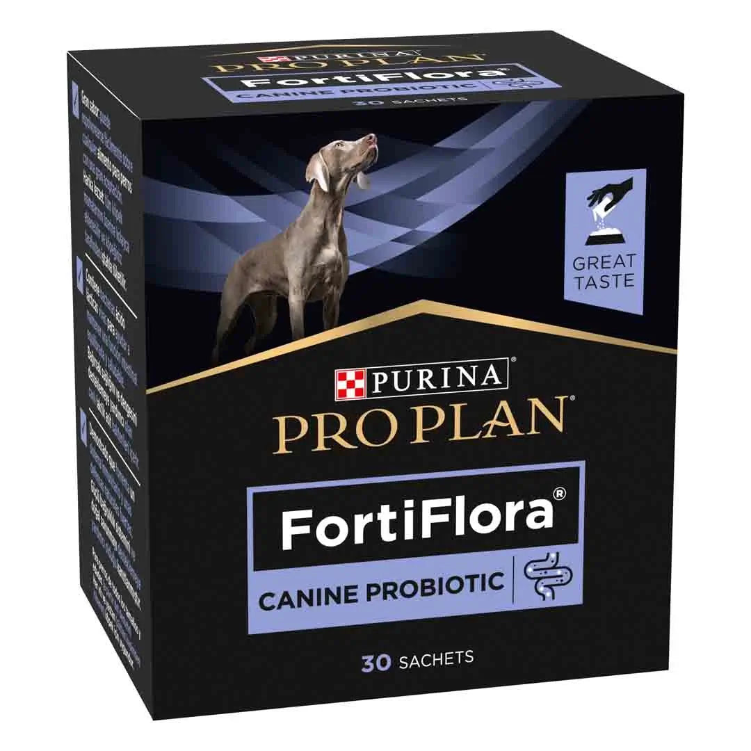 PURINA PRO PLAN FortiFlora Canine probiótico para perros en caja de 30 sobres de 1 g para apoyo de la salud digestiva