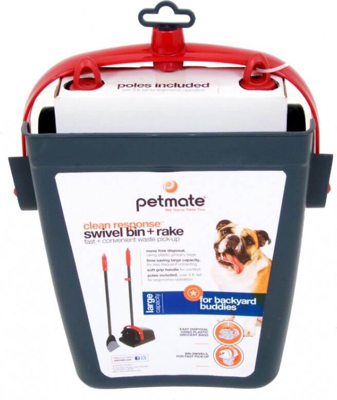 recogedor de excrementos para perros con rastrillo y contenedor giratorio