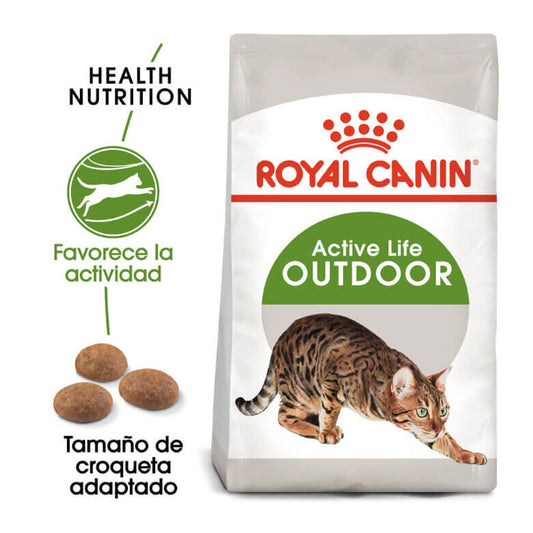 Pienso ROYAL CANIN Active Life Outdoor para gatos activos con acceso exterior.