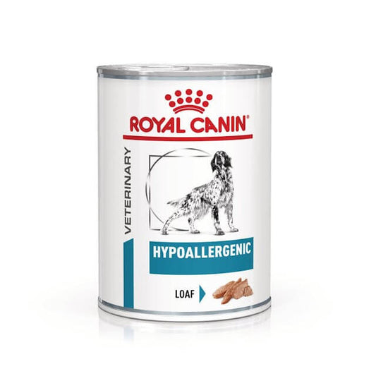 Pack de 12 latas ROYAL CANIN Hypoallergenic para perros adultos con intolerancias alimentarias