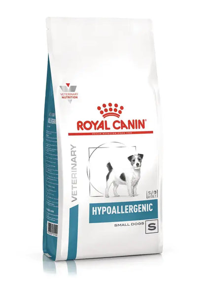 ROYAL CANIN Hypoallergenic Small Dog, pienso veterinario hipoalergénico para perros pequeños con alergias alimentarias, piel sensible y problemas digestivos. Disponible en Gabo y Gordo E Shop Canarias.