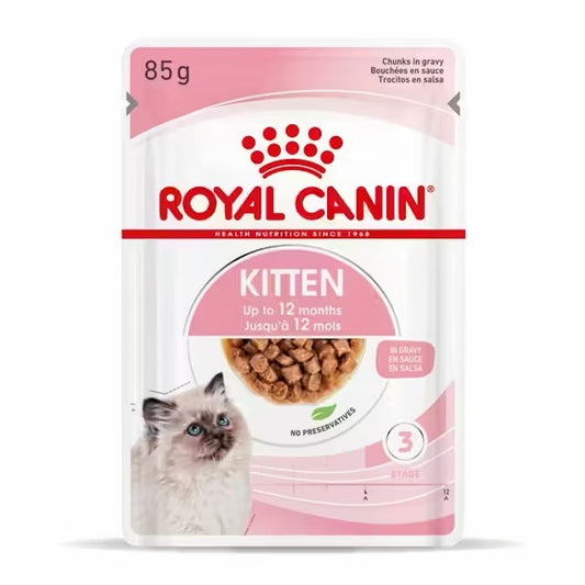 ROYAL CANIN Kitten Gravy comida húmeda en salsa para gatitos 12 x 85 g