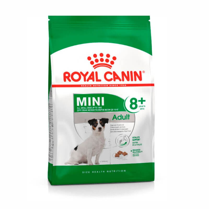 oyal Canin Mini Adult +8 pienso perros senior raza pequeña Gabo y Gordo E Shop
