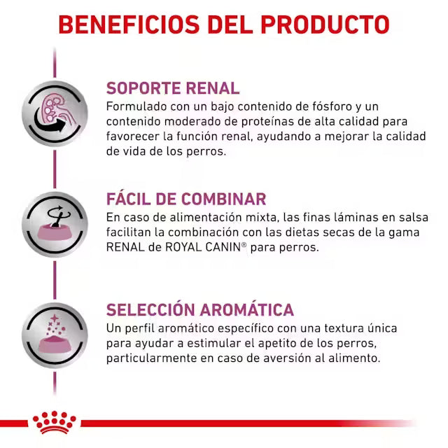ROYAL CANIN Renal alimento húmedo para perros adultos 12x100 g para soporte renal