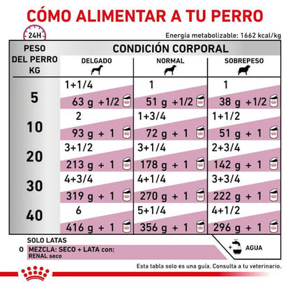 Comida húmeda ROYAL CANIN Renal para perros adultos, pack de 12 latas