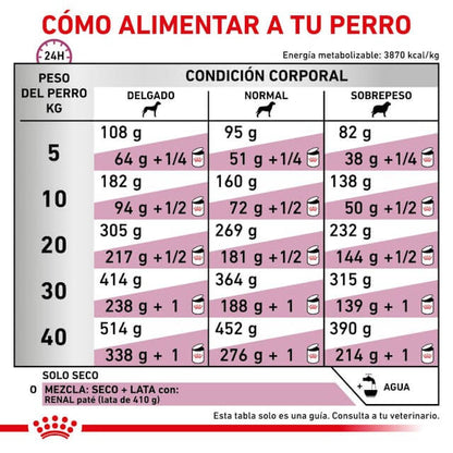Saco de pienso ROYAL CANIN Renal Special para perros adultos con insuficiencia renal.