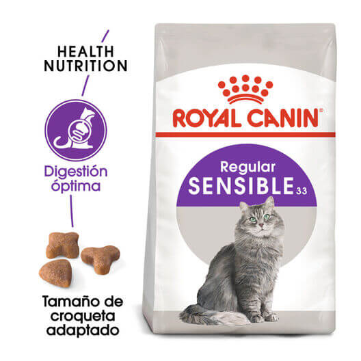 Pienso ROYAL CANIN Sensible 33 para gatos adultos con digestión sensible.