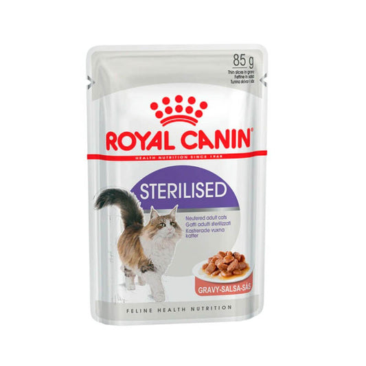 ROYAL CANIN Sterilised en salsa para gatos adultos esterilizados 12 sobres de 85 g
