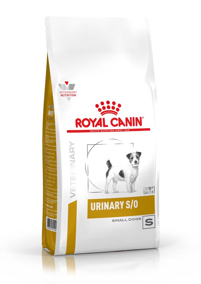 "Pienso veterinario ROYAL CANIN Urinary S/O Small Dog para perros pequeños con problemas urinarios"