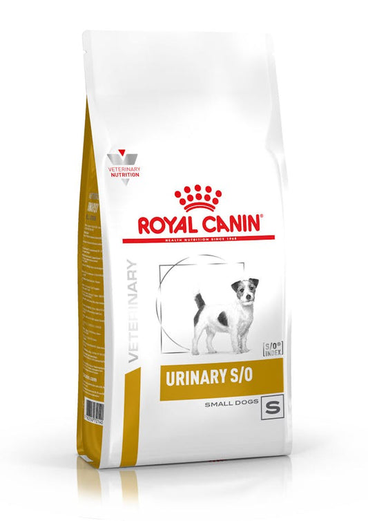 "Pienso veterinario ROYAL CANIN Urinary S/O Small Dog para perros pequeños con problemas urinarios"