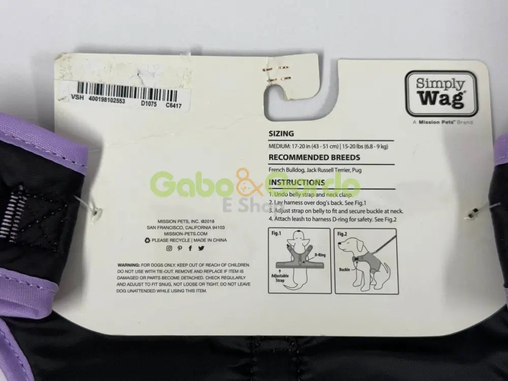 Perro pequeño con traje de Halloween Simply Wag talla M, cómodo y ligero, ideal para fiestas.