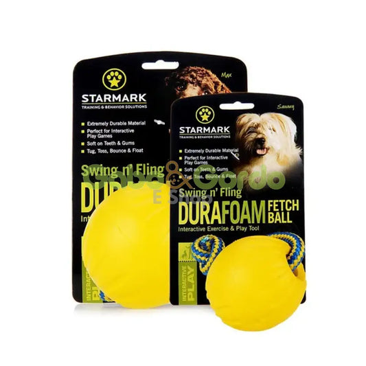 Pelota para perro STARMARK con cuerda y dispensador de comida – Flotante y resistente, ideal para juego interactivo

