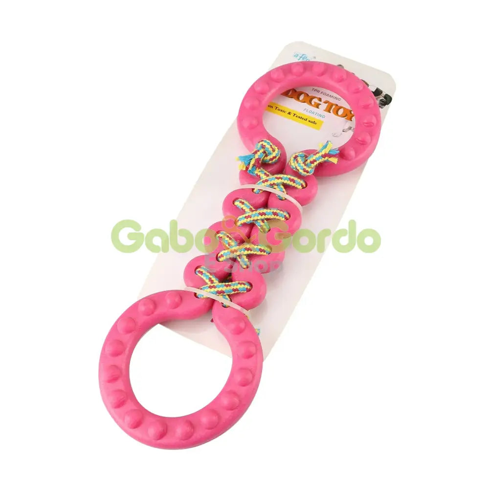 Juguete Toy-Time mordedor de goma rosa de 33 cm para perros, resistente y duradero