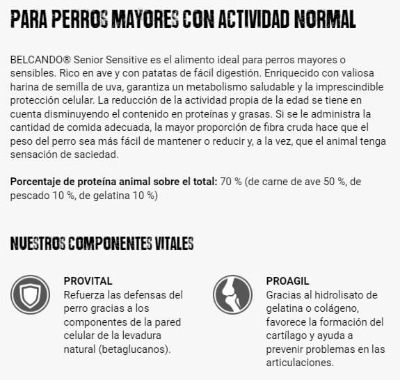 PIENSO BELCANDO SENIOR SENSITIVE Gabo&Gordo Pet Shop en Las Palmas de Gran Canaria tienda para mascotas, perros, gatos, conejos, tortugas, animales, accesorios para mascotas