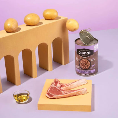 OWNAT cordero con patatas comida húmeda para perro 400 g x 12 unidades sin cereales. Gabo y Gordo E Shop, la mejor tienda online en las Islas Canarias, España, tienda online para mascotas, perros, gatos, conejos, tortugas, animales, accesorios para mascotas en general. 
Gabo y Gordo E Shop in Canary Islands, the best store for pets, dogs, cats, rabbits, turtles, animals, pet accessories.