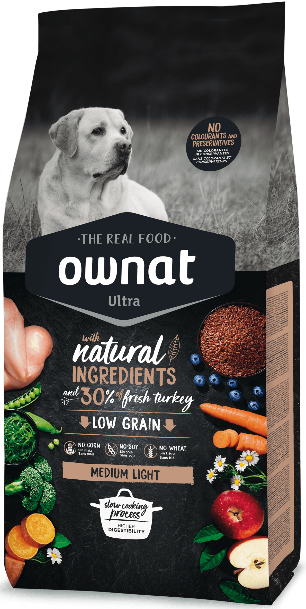 OWNAT Ultra Medium Light Low Grain | Pienso bajo en calorías y cereales para perros adultos.  Gabo&Gordo Pet Shop en Las Palmas de Gran Canaria tienda para mascotas, perros, gatos, conejos, tortugas, animales