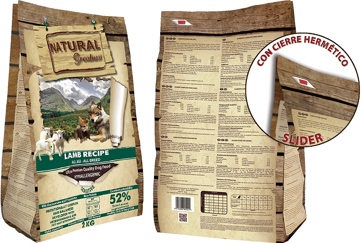 NATURAL GREATNESS RECETA DE CORDERO PERROS SIN CEREALES en Gabo y Gordo Pet Shop, tienda online en las Islas Canarias, España, tienda online para mascotas, perros, gatos, conejos, tortugas, animales, accesorios para mascotas en general. 