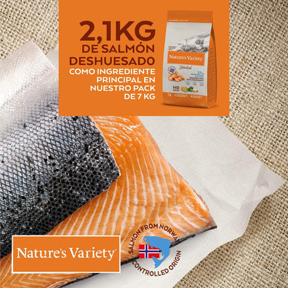 NATURE'S VARIETY SELECTED ESTERILIZADO SALMÓN NORUEGO Gabo y Gordo Pet Shop en Las Palmas de Gran Canaria tienda para mascotas, perros, gatos, conejos, tortugas, animales, accesorios para mascotas.