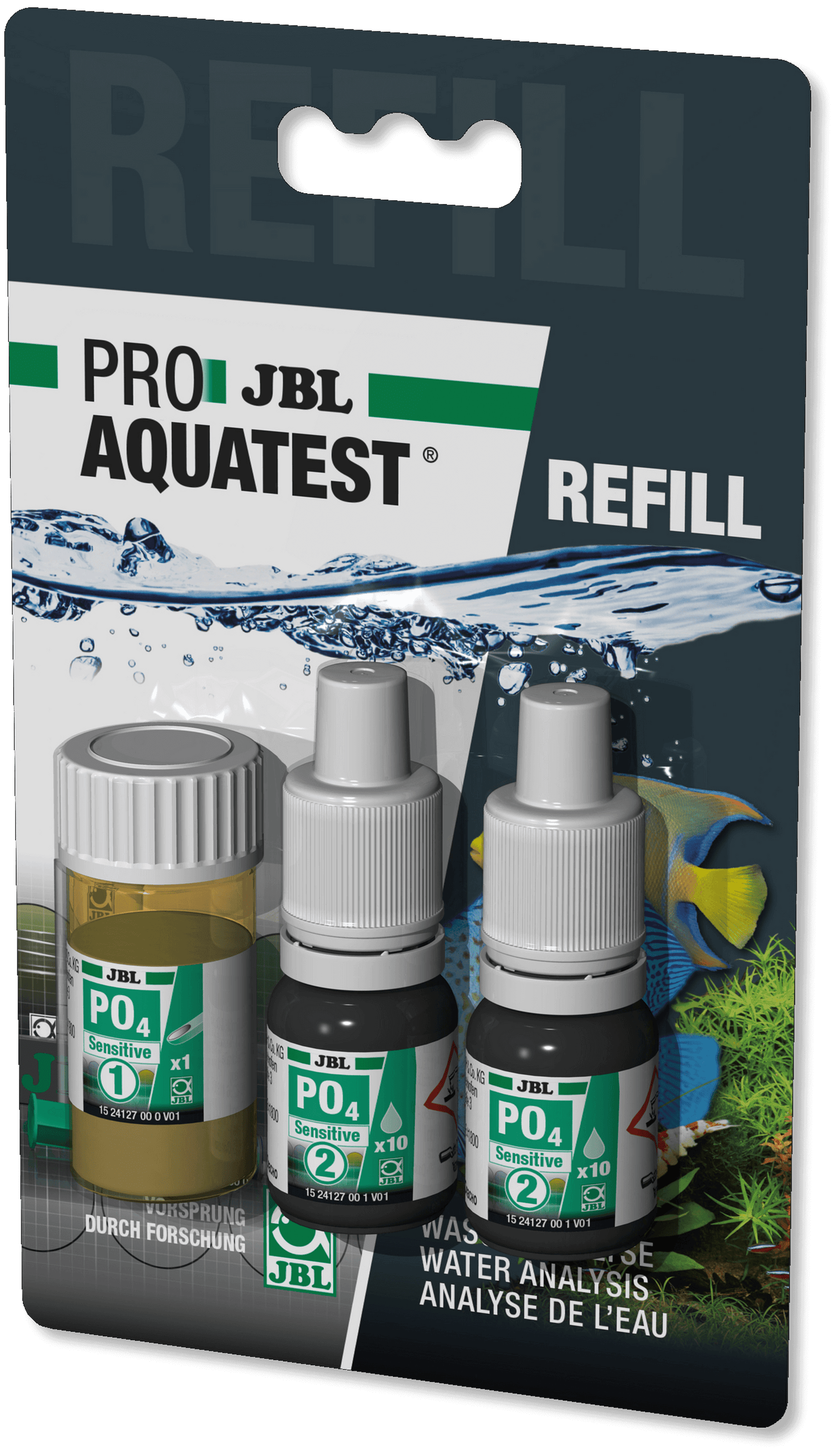 JBL PROAQUATEST PO4 Phosphat Sensitive Test rápido para determinar la concentración de fosfatos en acuarios marinos y de agua dulce y en estanques