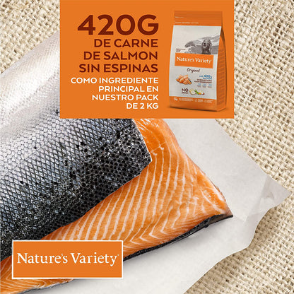 NATURE'S VARIETY ORIGINAL SALMÓN NO GRAIN MEDIUM/MAXI.  Gabo y Gordo Pet Shop en Las Palmas de Gran Canaria tienda para mascotas, perros, gatos, conejos, tortugas, animales, accesorios para mascotas.
