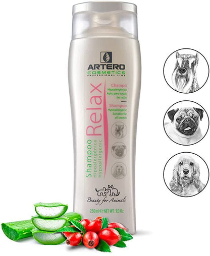 Artero Champú Relax 250Ml en Gabo y Gordo E Shop, la mejor tienda online en las Islas Canarias, España, tienda online para mascotas, perros, gatos, conejos, tortugas, animales, accesorios para mascotas en general. 
Gabo y Gordo E Shop in Canary Islands, the best store for pets, dogs, cats, rabbits, turtles, animals, pet accessories.