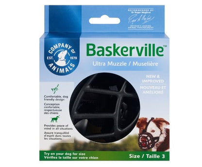 BOZAL BASKERVILLE ULTRA- MUZZLE  NEGRO Gabo&Gordo Pet Shop en Las Palmas de Gran Canaria tienda para mascotas, perros, gatos, conejos, tortugas, animales, accesorios para mascotas