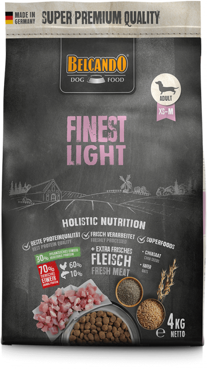 BELCANDO Finest Light | Pienso para perros pequeños y medianos con sobrepeso Gabo&Gordo Pet Shop en Las Palmas de Gran Canaria tienda para mascotas, perros, gatos, conejos, tortugas, animales, accesorios para mascotas