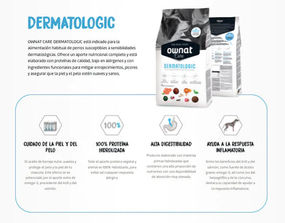 OWNAT Care Dermatologic | Pienso para perros Gabo&Gordo Pet Shop en Las Palmas de Gran Canaria tienda para mascotas, perros, gatos, conejos, tortugas, animales