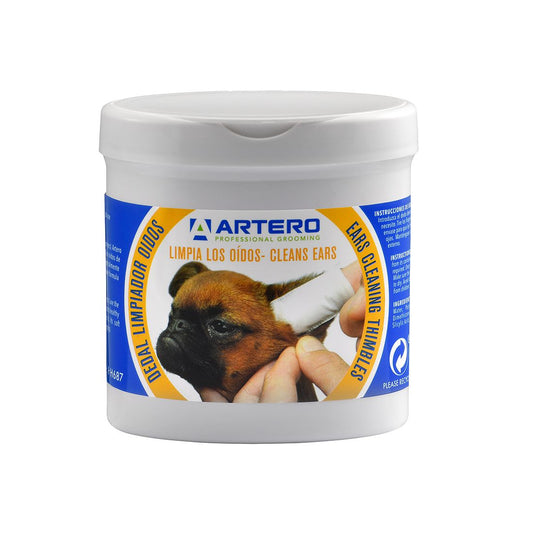 Compra dedales Artero para limpiar los oídos de perros y gatos. Higiene rápida y segura. Pack de 50 unidades. Envío gratis desde 30 € en Gran Canaria. Envíos a Canarias y Península.