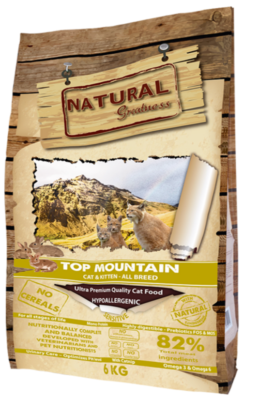NATURAL GREATNESS RECETA TOP MOUNTAIN GATOS SENSITIVE NO CEREALS .  Gabo y Gordo E Shop, la mejor tienda online en las Islas Canarias, España, tienda online para mascotas, perros, gatos, conejos, tortugas, animales, accesorios para mascotas en general. 
Gabo y Gordo E Shop in Canary Islands, the best store for pets, dogs, cats, rabbits, turtles, animals, pet accessories.