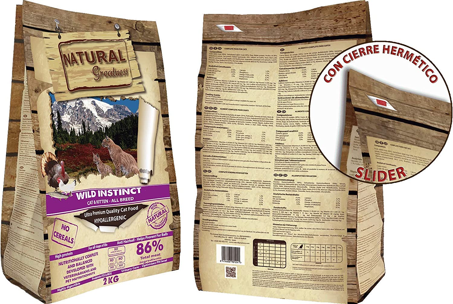 Natural Greatness Pienso seco para Gatos Receta Wild Instinct .  Gabo y Gordo E Shop, la mejor tienda online en las Islas Canarias, España, tienda online para mascotas, perros, gatos, conejos, tortugas, animales, accesorios para mascotas en general. 
Gabo y Gordo E Shop in Canary Islands, the best store for pets, dogs, cats, rabbits, turtles, animals, pet accessories.