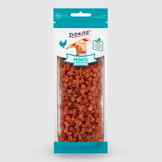 DOKAS MINIS PECHUGA DE POLLO 70g.   Gabo y Gordo Pet Shop, tienda online en las Islas Canarias, España, tienda online para mascotas, perros, gatos, conejos, tortugas, animales, accesorios para mascotas en general. 