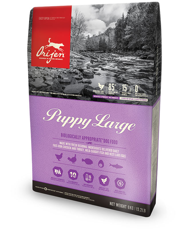 ORIJEN PUPPY LARGE Gabo y Gordo E Shop, la mejor tienda online en las Islas Canarias, España, tienda online para mascotas, perros, gatos, conejos, tortugas, animales, accesorios para mascotas en general. 
Gabo y Gordo E Shop in Canary Islands, the best store for pets, dogs, cats, rabbits, turtles, animals, pet accessories.