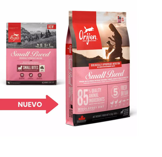ORIJEN SMALL BREED PIENSO para perro adulto de raza pequeña  Gabo y Gordo E Shop, la mejor tienda online en las Islas Canarias, España, tienda online para mascotas, perros, gatos, conejos, tortugas, animales, accesorios para mascotas en general. 
Gabo y Gordo E Shop in Canary Islands, the best store for pets, dogs, cats, rabbits, turtles, animals, pet accessories.