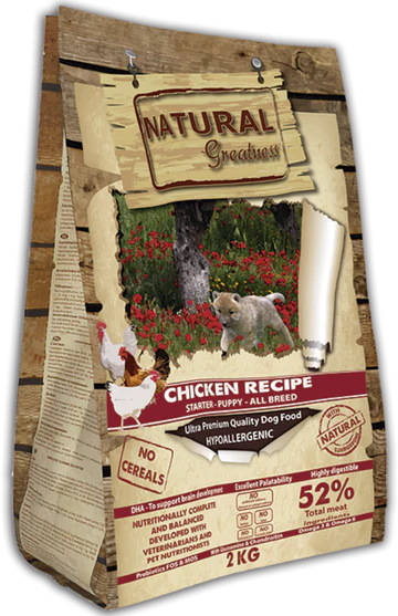 NATURAL GREATNESS RECETA DE POLLO CACHORROS, PERROS MINI SIN CEREALES en Gabo y Gordo E Shop, la mejor tienda online en las Islas Canarias, España, tienda online para mascotas, perros, gatos, conejos, tortugas, animales, accesorios para mascotas en general. 
Gabo y Gordo E Shop in Canary Islands, the best store for pets, dogs, cats, rabbits, turtles, animals, pet accessories.
