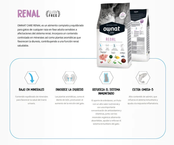 OWNAT Care Renal | pienso para gatos con insuficiencia renal Gabo y Gordo E Shop, la mejor tienda online en las Islas Canarias, España, tienda online para mascotas, perros, gatos, conejos, tortugas, animales, accesorios para mascotas en general. 
Gabo y Gordo E Shop in Canary Islands, the best store for pets, dogs, cats, rabbits, turtles, animals, pet accessories.
