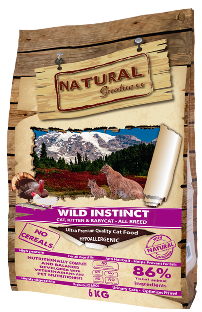 Natural Greatness Pienso seco para Gatos Receta Wild Instinct .  Gabo y Gordo E Shop, la mejor tienda online en las Islas Canarias, España, tienda online para mascotas, perros, gatos, conejos, tortugas, animales, accesorios para mascotas en general. 
Gabo y Gordo E Shop in Canary Islands, the best store for pets, dogs, cats, rabbits, turtles, animals, pet accessories.
