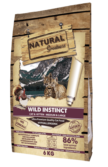 NATURAL GREATNESS RECETA WILD INSTINCT ULTRA PREMIUM GATOS NO CEREALS (RAZAS MEDIANAS Y GRANDES)Gabo y Gordo Pet Shop, tienda online en las Islas Canarias, España, tienda online para mascotas, perros, gatos, conejos, tortugas, animales, accesorios para mascotas en general. 