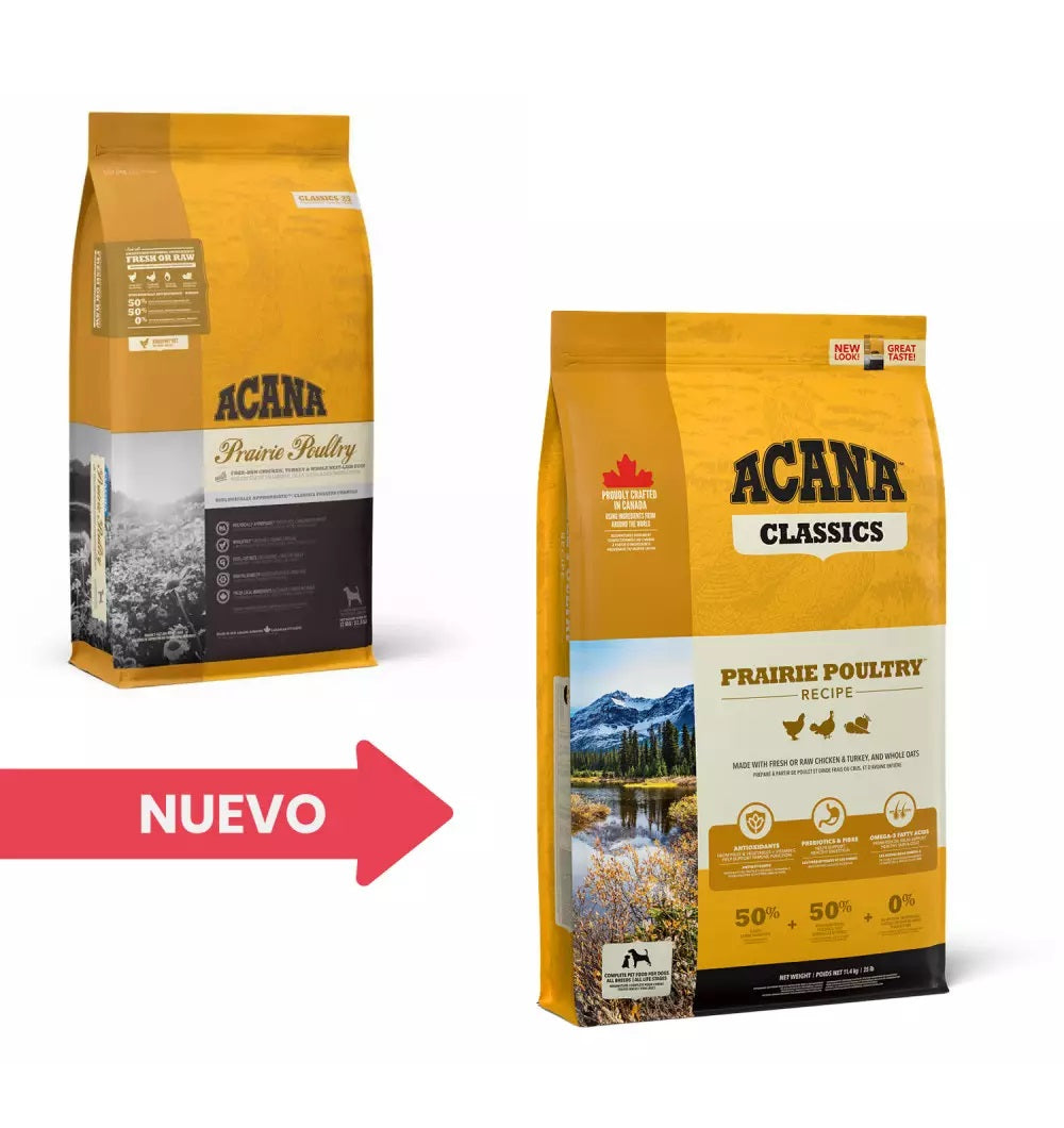 ACANA Classics Prairie Poultry pienso para perros con pollo fresco, cebada y avena, para todas las razas y etapas de vida